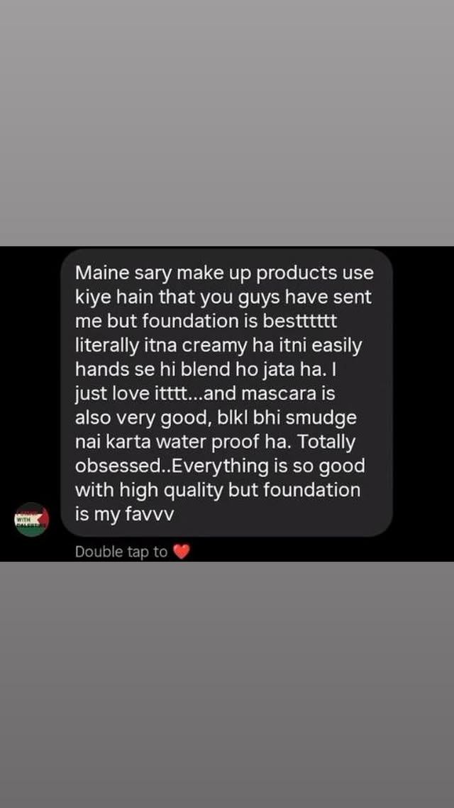 Customer shares detailed positive feedback on the foundation, mascara, and other makeup.