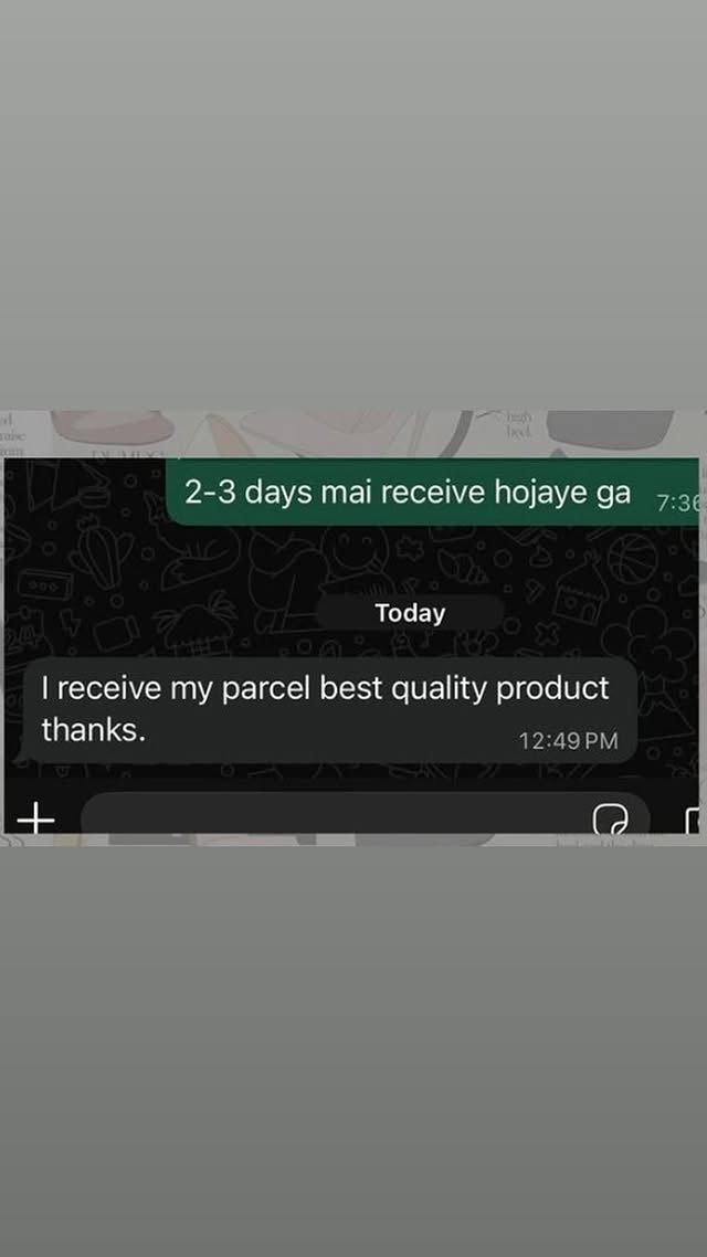 Customer confirms receiving the parcel and praises the product quality.